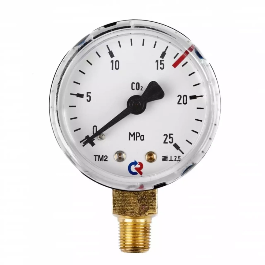 Манометр 25,0 МПа, 1/8 NPT, углекислый газ фото 1